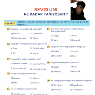 Kişiye özel fotoğraflı aşk testi (çiftlere özel)