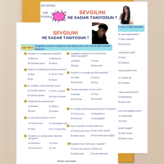 Kişiye özel fotoğraflı aşk testi (çiftlere özel)