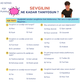 Kişiye özel fotoğraflı aşk testi (çiftlere özel)
