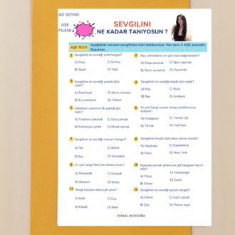 Kişiye özel fotoğraflı aşk testi
