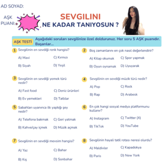 Kişiye özel fotoğraflı aşk testi