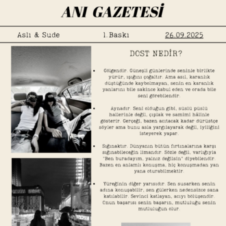 Anı gazetesi dostluk model