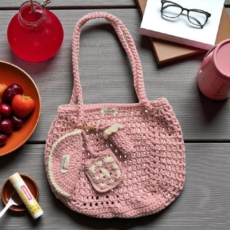 OCEAN BAG- Pembe set 