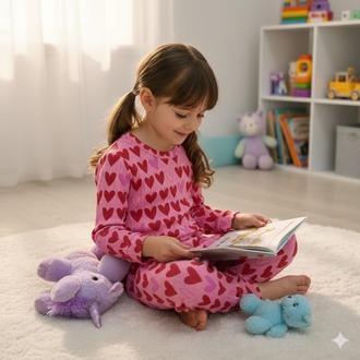 Kalp Desenli Pijama Takımi