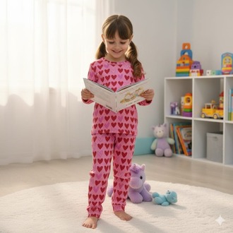 Kalp Desenli Pijama Takımi