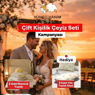 Çift Kişilik Çeyiz Seti (2 ADET YÜN YASTIK ALEZİ HEDİYELİ )