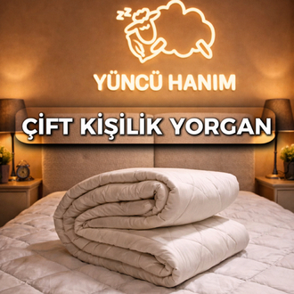  Kuzu Yünü Yorgan Çift Kişilik 195x215 cm  3kg Merinos Kuzu Yünü