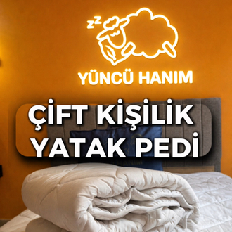 Yün Yatak Pedi Çift Kişilik 160-200 cm 3 kg Merinos Kuzu Yünü