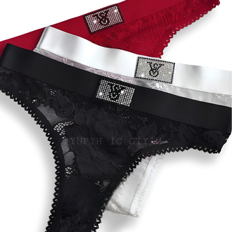  Victoria’s Secret Özel Seri Taşlı Dantelli 3’lü Tanga Set 