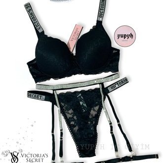  Victoria’s Secret Siyah Dantelli Very Sexy Shine Jartiyer Takım