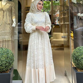 ⚜️İthal Krem Elbise ⚜️