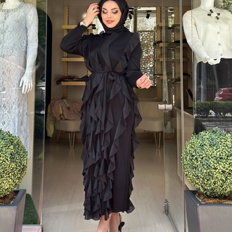 ⚜️İthal Tül Detaylı Elbise ⚜️