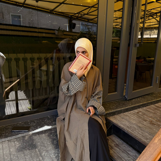 Yırtmaçlı Oversize Gömlek Elbise