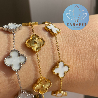  gold beyaz van cleef bileklik 