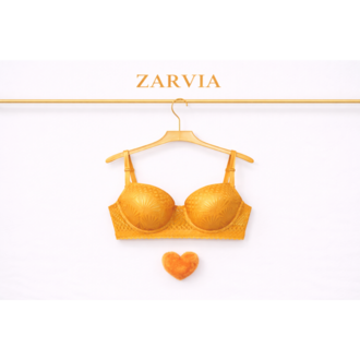 ZARVIA Destekli Dolgulu Turuncu Sütyen Slip Takım 