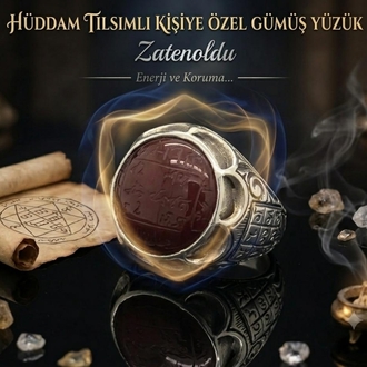 Hüddam Tılsımlı Kişiye Özel Gümüş Yüzük