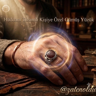 Hüddam Tılsımlı Kişiye Özel Gümüş Yüzük