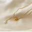 Gold Top İnci Kolye