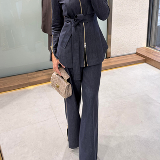 Fermuarlı Denim Takım