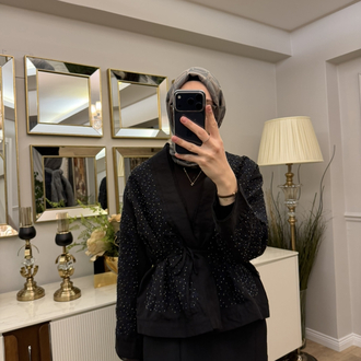 İthal Keten Nakışlı Ceket