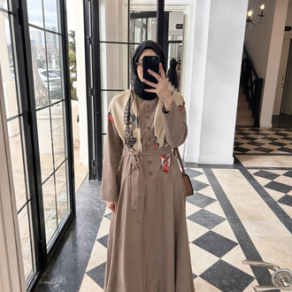 Denim Elbise - Vizon