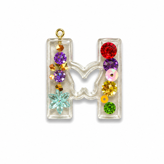 Özel Tasarım H Harfi Minik Kekebekli Epoksi Anahtarlık