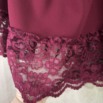STD/Madonna Bordo Dantel Detaylı Bohem Bluz