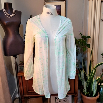 Yeşil Batik Pamuklu Kimono Hırka