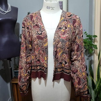 STD/Kahverengi Etnik Desenli Kimono Takım