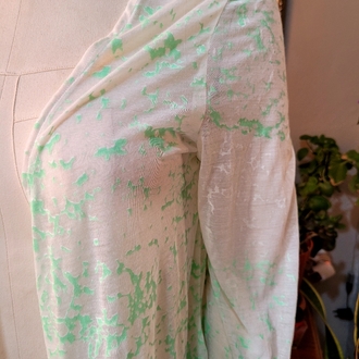 Yeşil Batik Pamuklu Kimono Hırka