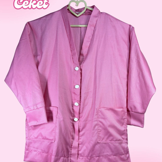 Soft Power Pastel Pembe Uzun Cepli Ceket