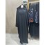 Gümüş Şeritli Kapşonlu Abaya