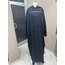 Gümüş Şeritli Kapşonlu Abaya