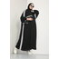 Şeritli abaya şalı ile takım lastikli kol