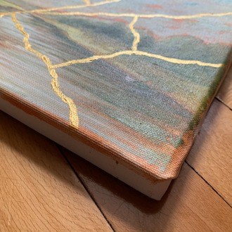 Kintsugi Landscape I - Orijinal Yağlı Boya Tablo (20x30 cm)