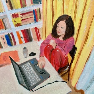 Yellow Curtains - Orijinal Yağlı Boya Tablo (21x30 cm)