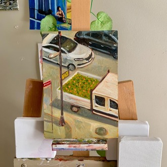 Unexpected Flowers – Original Oil Painting on Wood Panel