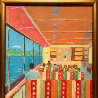 The Ferry Journey – Original Framed Acrylic Painting