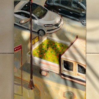 Unexpected Flowers – Original Oil Painting on Wood Panel