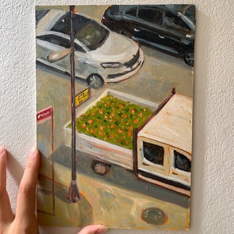 Unexpected Flowers – Original Oil Painting on Wood Panel