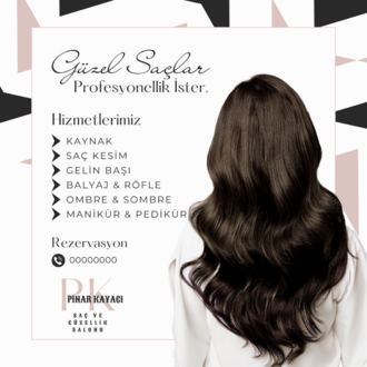 Pembe Beyaz Modern Saç ve Güzellik Salonu Kuaför Hizmetlerimiz Instagram Gönderisi