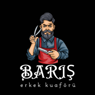 Red and Black Barber Shop Logo