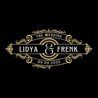 Black Gold Luxury and Vintage Wedding Invitation Ornamental Logo