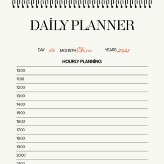 Black and White Daily Planner
