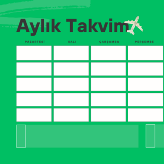 Krem Organik Aylık Planlayıcı Takvim