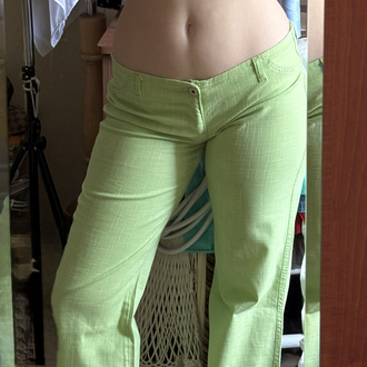 Dolce mint keten pantolon