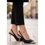 Puen Siyah Saten Stiletto Ayakkabı