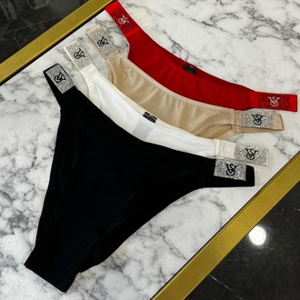 Taş Detaylı Kırmızı String Külot