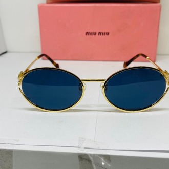 MIU GOLD ÇERÇEVE MAVİ ŞEFFAF CAM