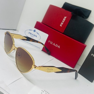 PRADA GOLD ÇERÇEVE KAHVE ŞEFFAF CAM
